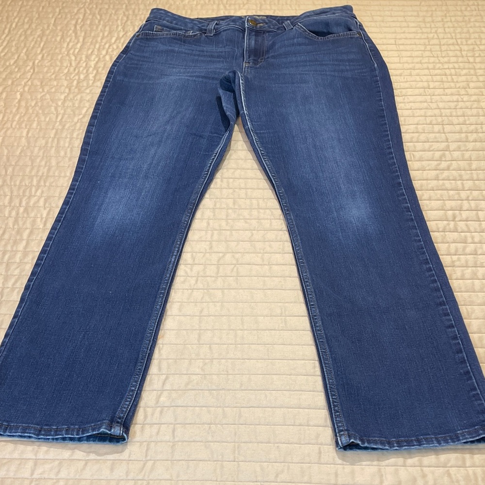 Lee Women's Dark Blue REGULAR FIT STRAIGHT LEG WOMENS 12 L denim Jeans